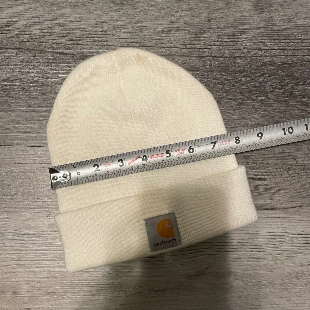 Carhartt Kids Youth Beanie One Size Cream White C Patch Hat